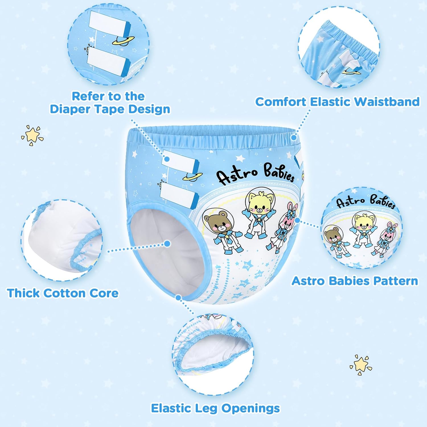 Littleforbig Soft Silky Underwear Comfortable Washable Reusable Adult Training Pants - Astro Babies - Image 2