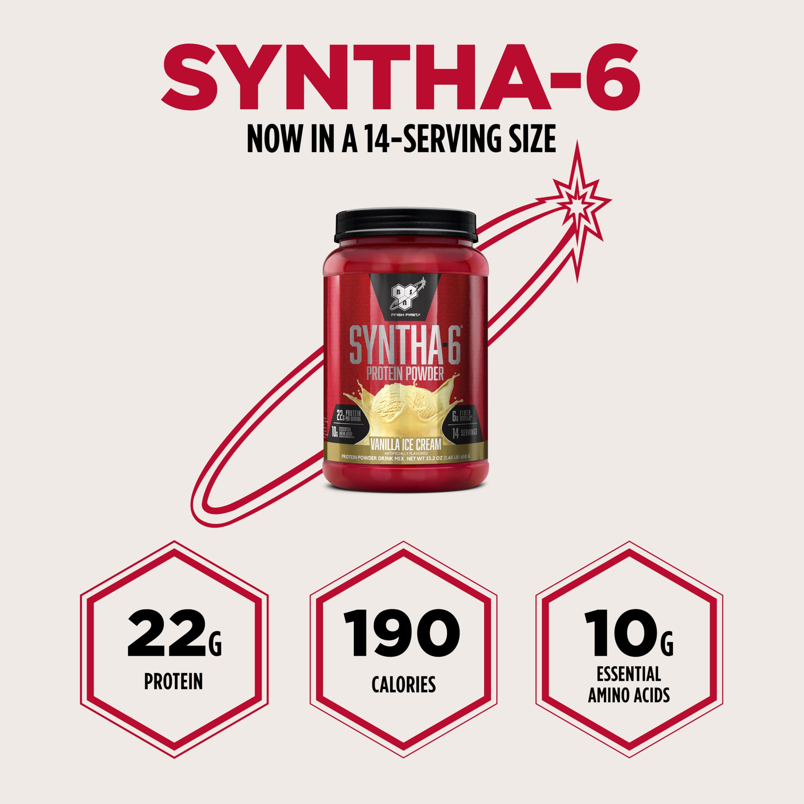 BSN SYNTHA-6 Premium Protein Powder, 6g Fiber, Whey Isolate, 14 Servings — Amazon image 4