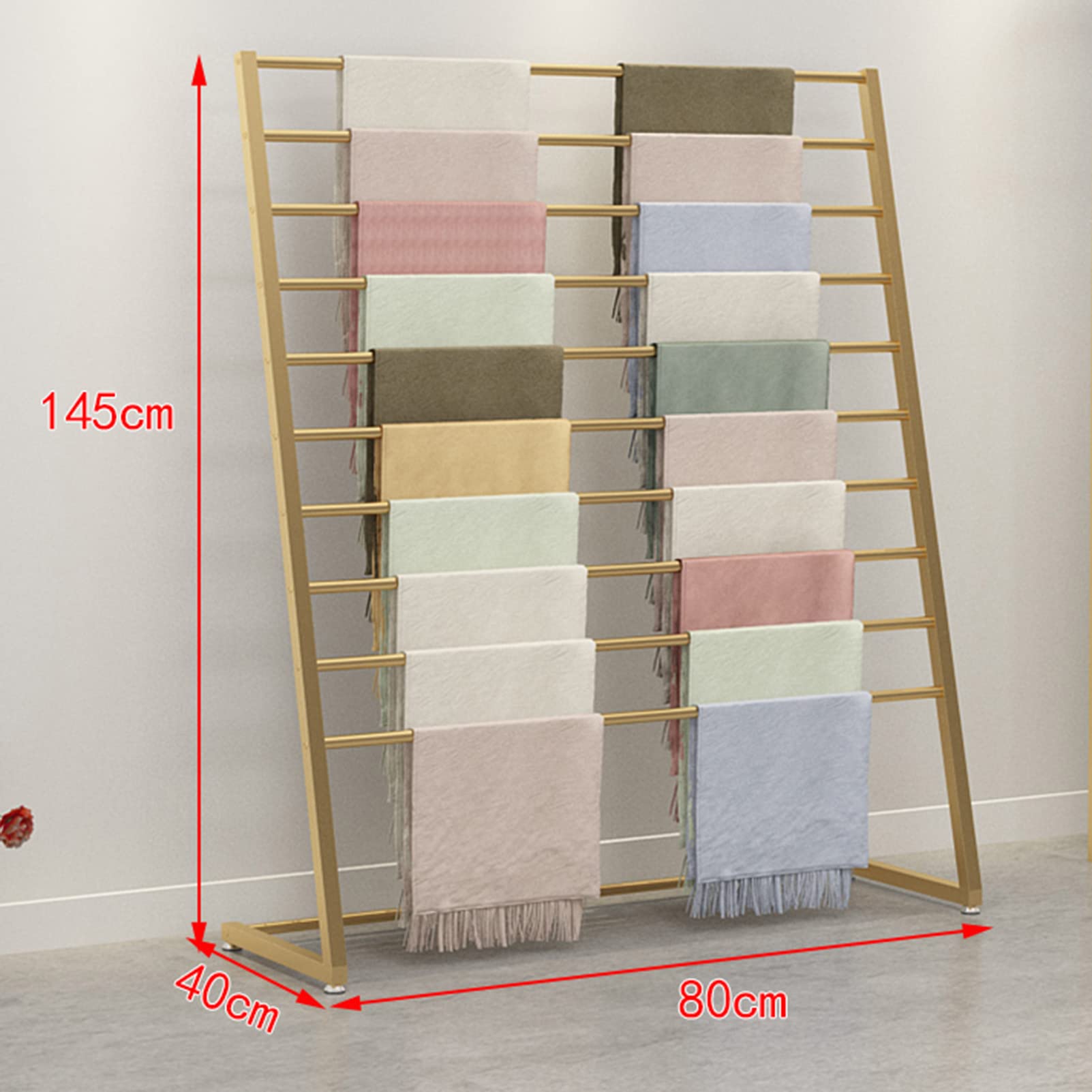 Supporto per sciarpe in metallo per organizzare i vestiti, espositore multifunzione per coperte, lenzuola, scialli, cinture, pantaloni, cravatte e altro ancora, scaffale e supporto commerciale