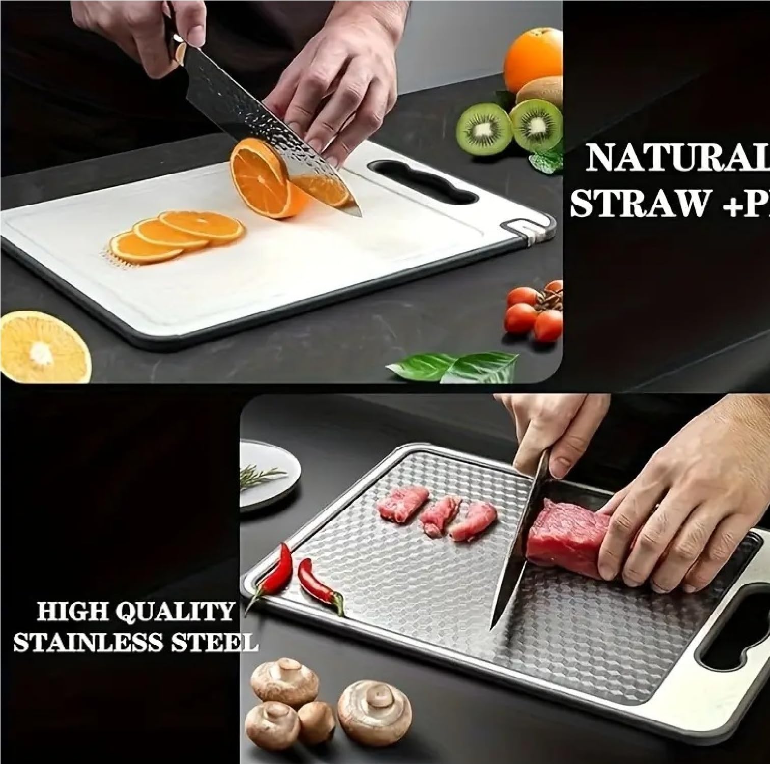 Double Sided Cutting Board with Knife Sharpener -7 Double Sided Cutting Board with Knife Sharpener -7