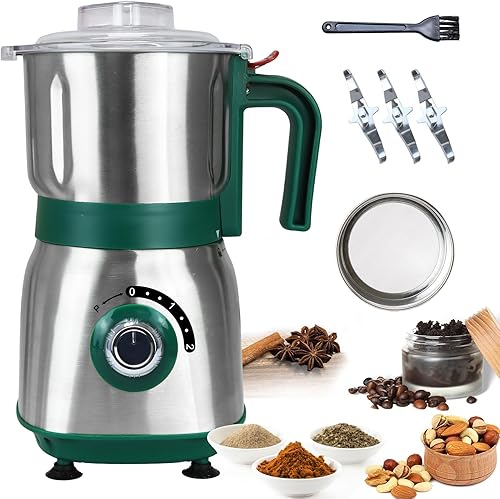 Molinillo de especias eléctrico, molinillos de nueces de hierbas para cocina, molinillo de espresso desmontable con cuchillas de acero inoxidable,