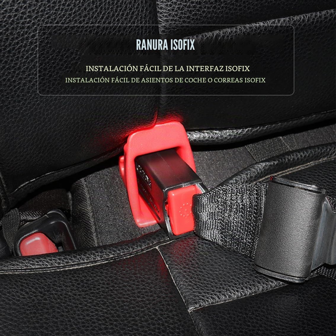 Amacoam Anclajes isofix, 4 Piezas ISOFIX Universal para Coche Adaptador isofix Sistemas de Fijación Unviersal para Asientos de Coche (Rojo)
