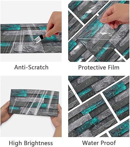 Miniatura 6 de Adhesivo retro para azulejos de despegar y pegar, azulejos adhesivos para azulejos de pared de cocina, calcomanías impermeables para baño, vinilo