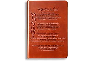 Footprints in The Sand Faux Leather Journal Notebook: A Poetic Guide for Christians