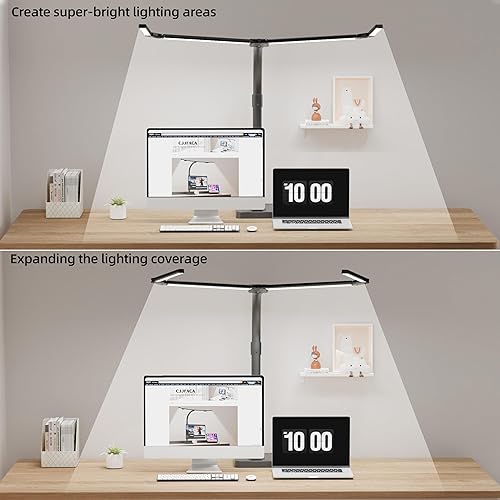 Miniatura 3 de Lámpara de escritorio de oficina en casa, lámpara de escritorio súper brillante de 24 W, cuello de cisne ajustable con iluminación suave y