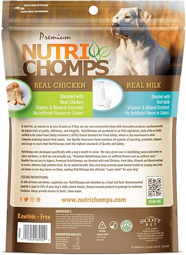 Miniatura 7 de NutriChomps - Masticables para perros, nudos de 4 pulgadas, fáciles de digerir, golosinas para perros sin piel cruda, 9 unidades de sabor a leche