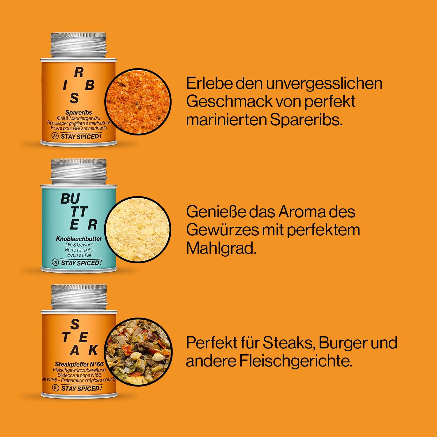 STAY SPICED! Grill | Premium Geschenkbox mit 6 Gewürzen