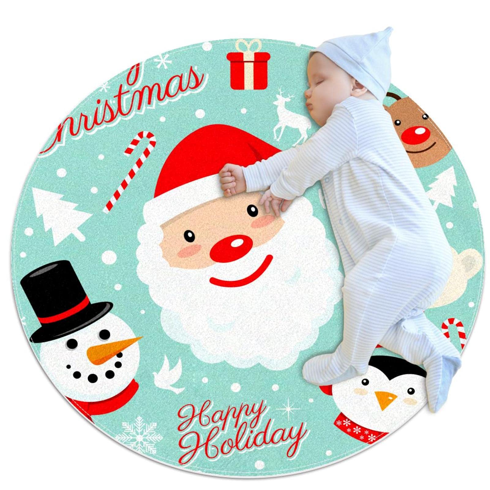 Tapis de sol de Noël JDEZ carré 70x70cm pour salle de bain