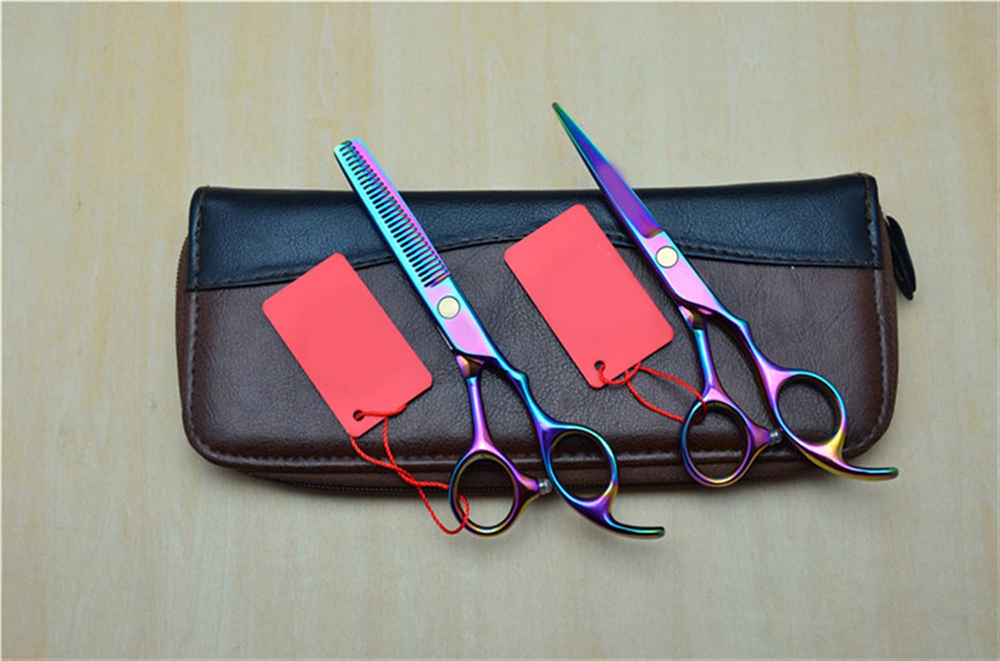 Professionelle Haarschere Friseurschere + Effilierschere Haar-Styling-Tools,2 Stück Add Case Z