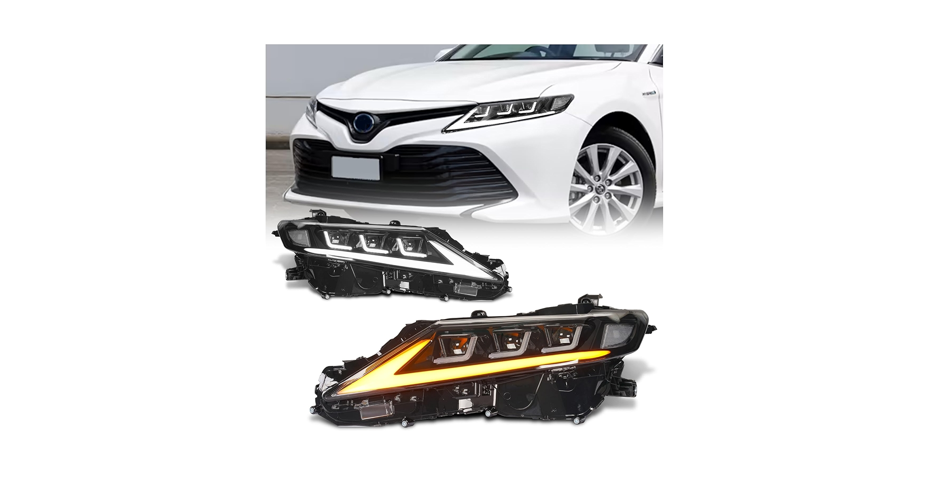 Amazon | 【2025改良済み】Archaic カムリ 70系 ヘッドライト 3眼