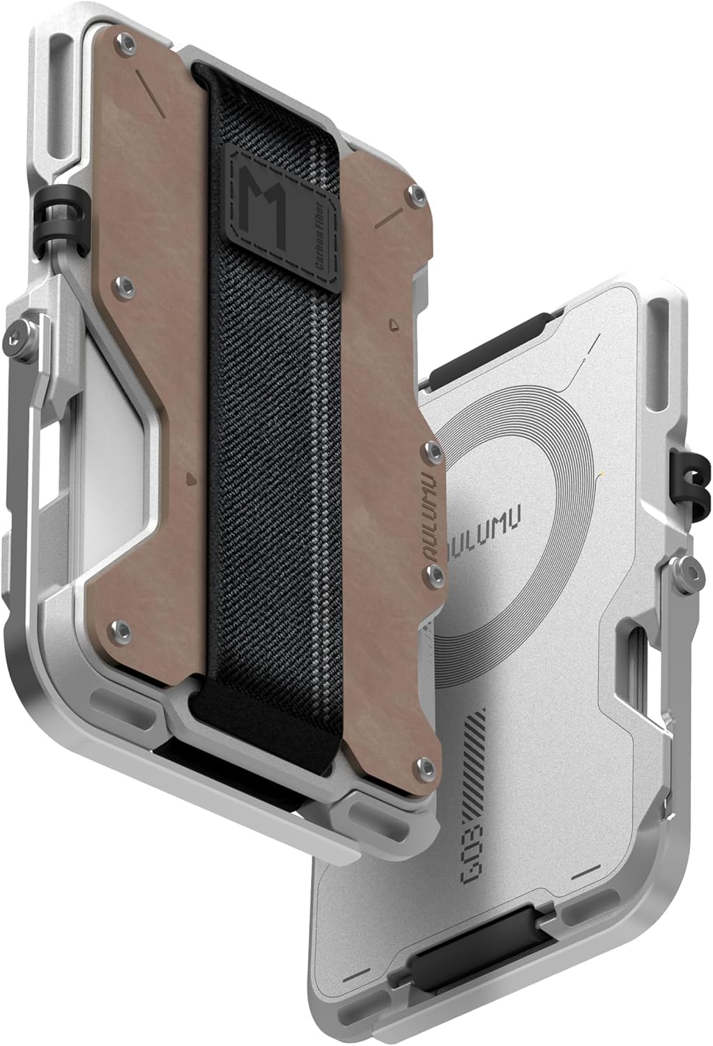 portafoglio per uomini compatibile magsafe multiuso con cinghietta elastica