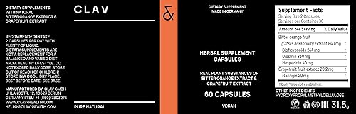 Miniatura 10 de Citrus Bioflavonoids - Suplementos de flavonoides veganos hechos de naranja amarga y extracto de pomelo - Antioxidante y apoyo inmunológico - 60