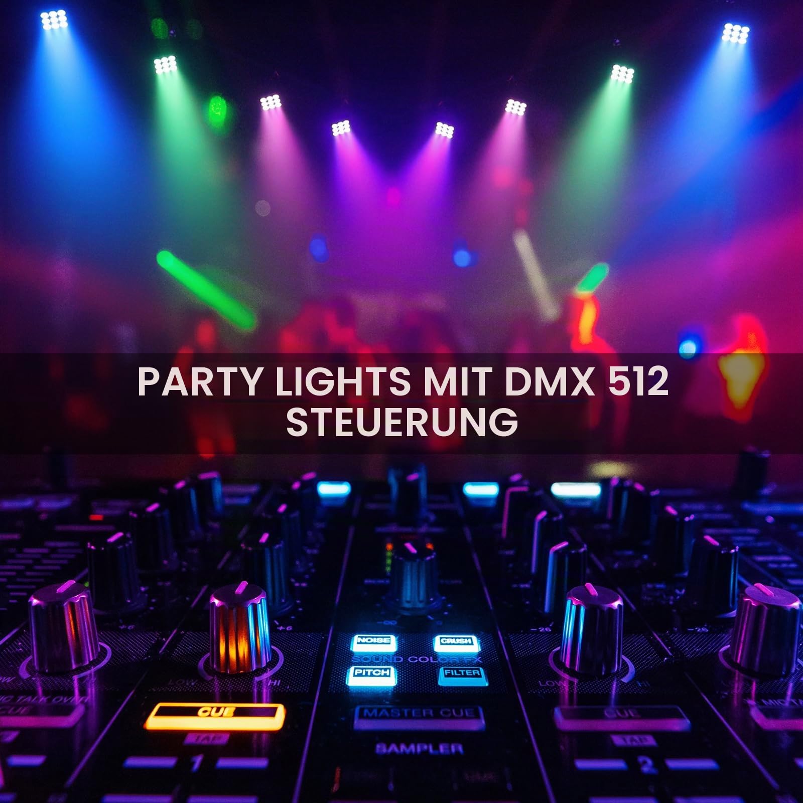 4PCS RGBW LED Par Scheinwerfer, 9 LED Par Strahler DMX 5/8CH mit Fernbedienung und 4 Steuermodi, Discolicht Bühnenlicht für DJ Disco Bar Party Hochzeit Weihnachten Haloween