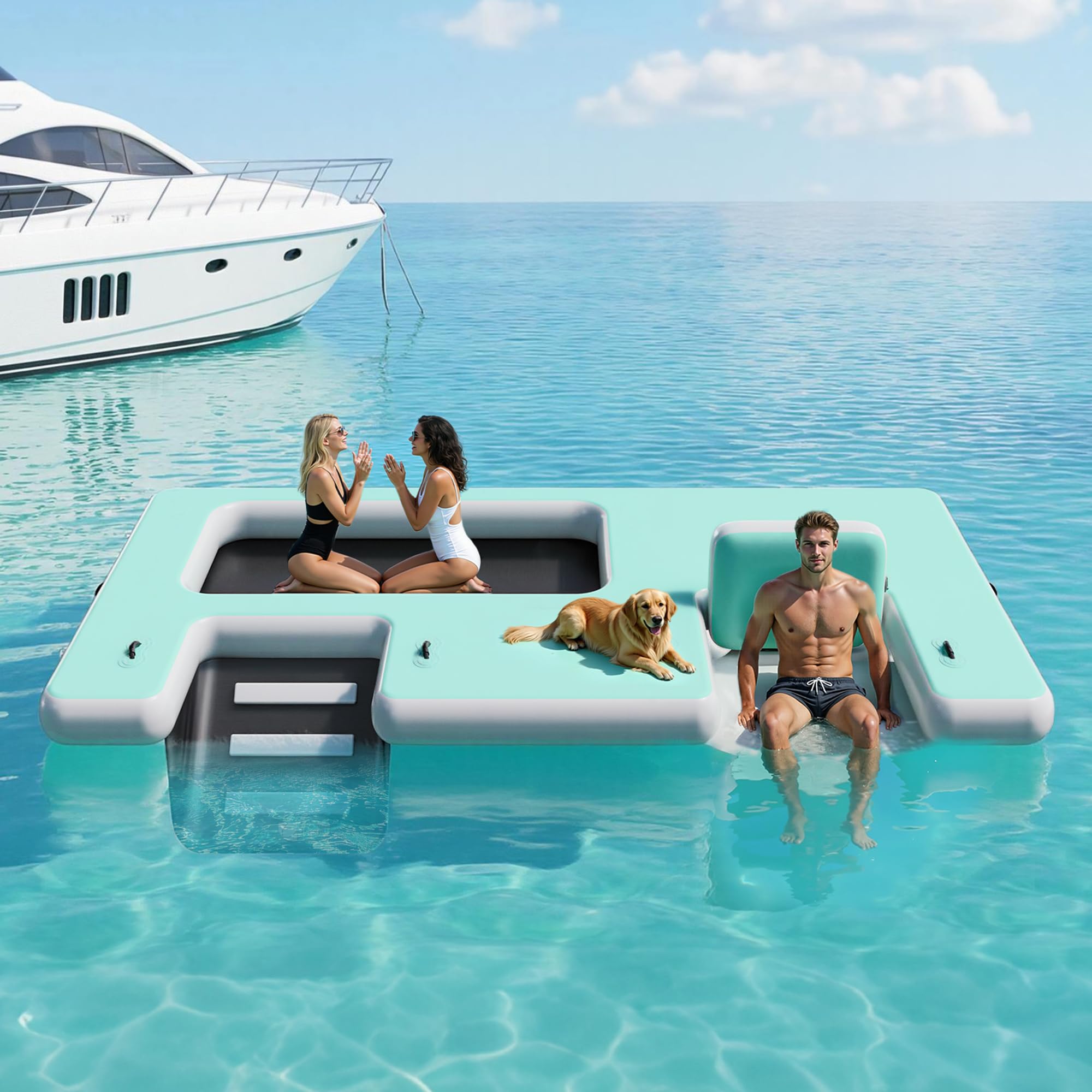 SPECRAFT Inflatable Floating Dock, Non-Slip 6/7/8/10/12 FT