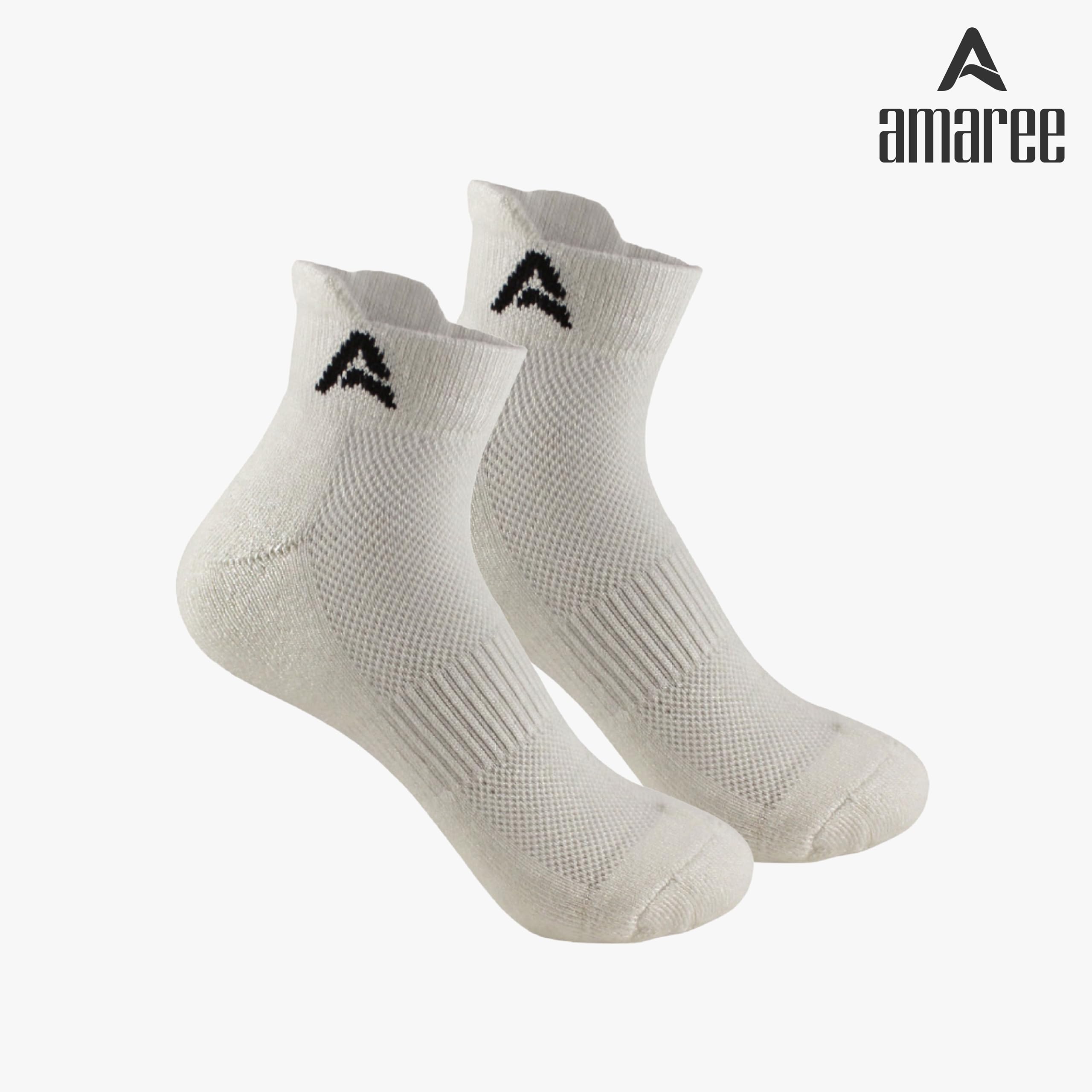 AMAREE Performance Bamboo Socks | Ankle Length | Padded Sports Socks for Gym, Running, Cycling, Hiking | Odor Resistant | Breathable & Eco-Friendly | Sonic Blue, Dark Blue, White (Pack Of - 3) 2