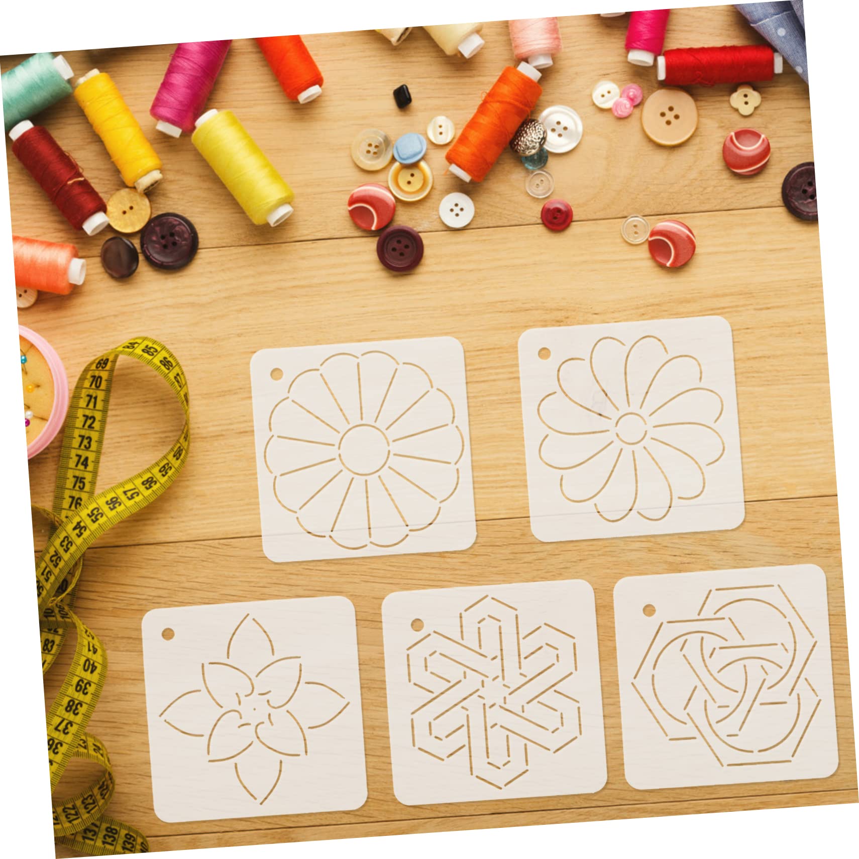 NUOBESTY 12piezas Plantillas De Acolchado De Acrílico Para Costura y Bordado Para Manualidades Herramientas De Patchwork y Sashiko Para Aficionados y Profesionales