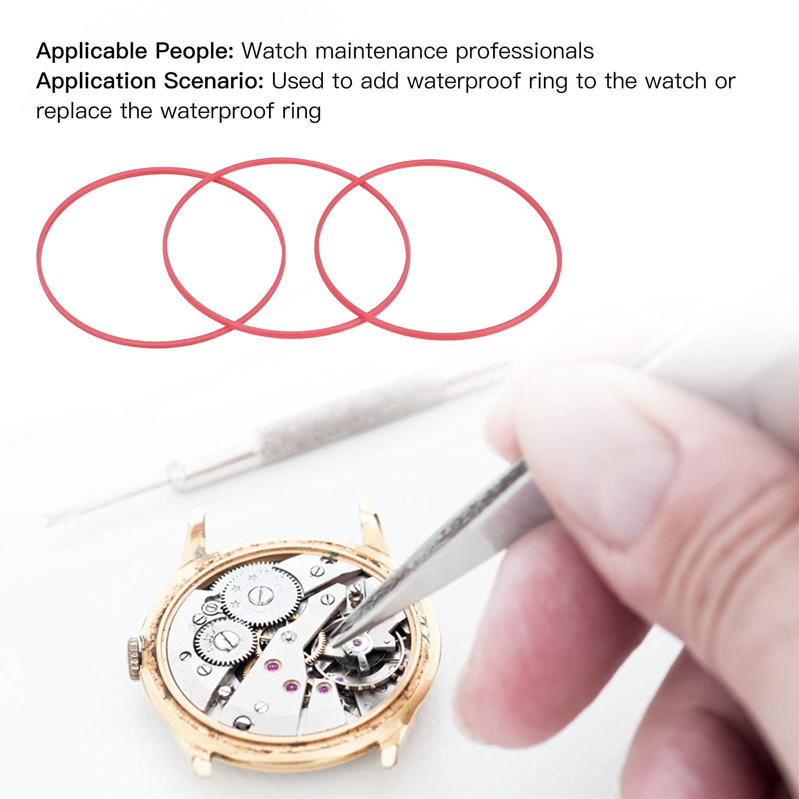 O-ring Watch Back Cover Uszczelki uszczelniające, łatwa do przenoszenia Watch Back uszczelka do zegarków dobrana dla zegarmistrzów dla mechaników zegarów dla domowych narzędzi do