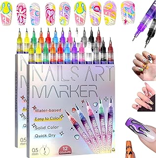 Juego de bolígrafos de arte de uñas de 12 col...