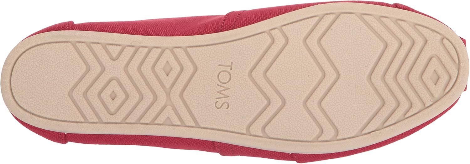 TOMS Women's Alpargata Recycled Cotton Canvas Loafer Flat, Red, 5 - Image 4