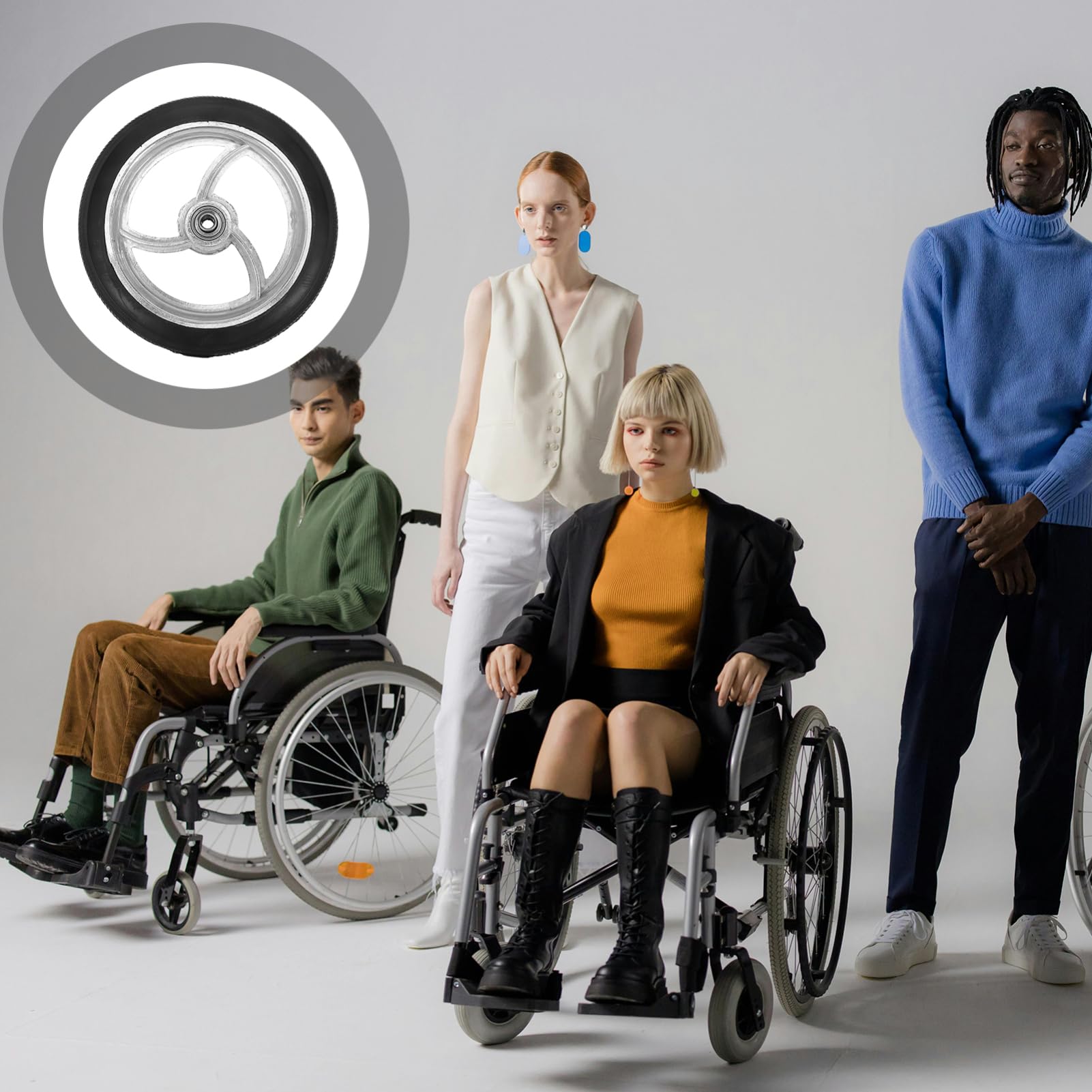 FOMIYES 2pcs Wheelchair Front Wheels Wheelchair Walker Anti-Slip Replacement Casters