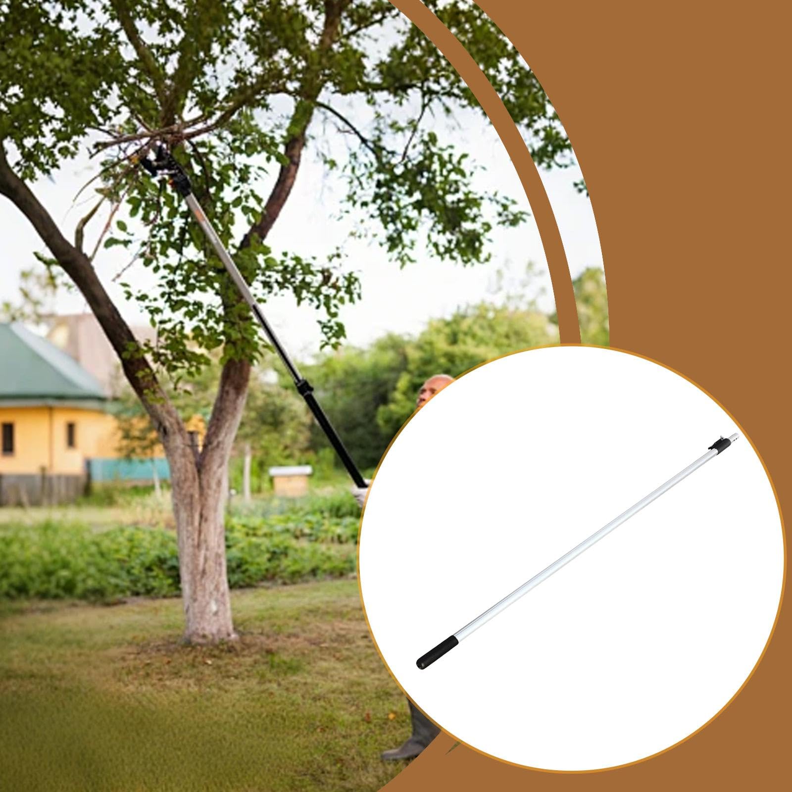 Extension Pruning Manche Extensible Réglable Tige Aluminium pour Taille Arbres Fruitiers Fixation Verrouillage Sûre Outil Élagueur Polyvalent Adapté P, 3m