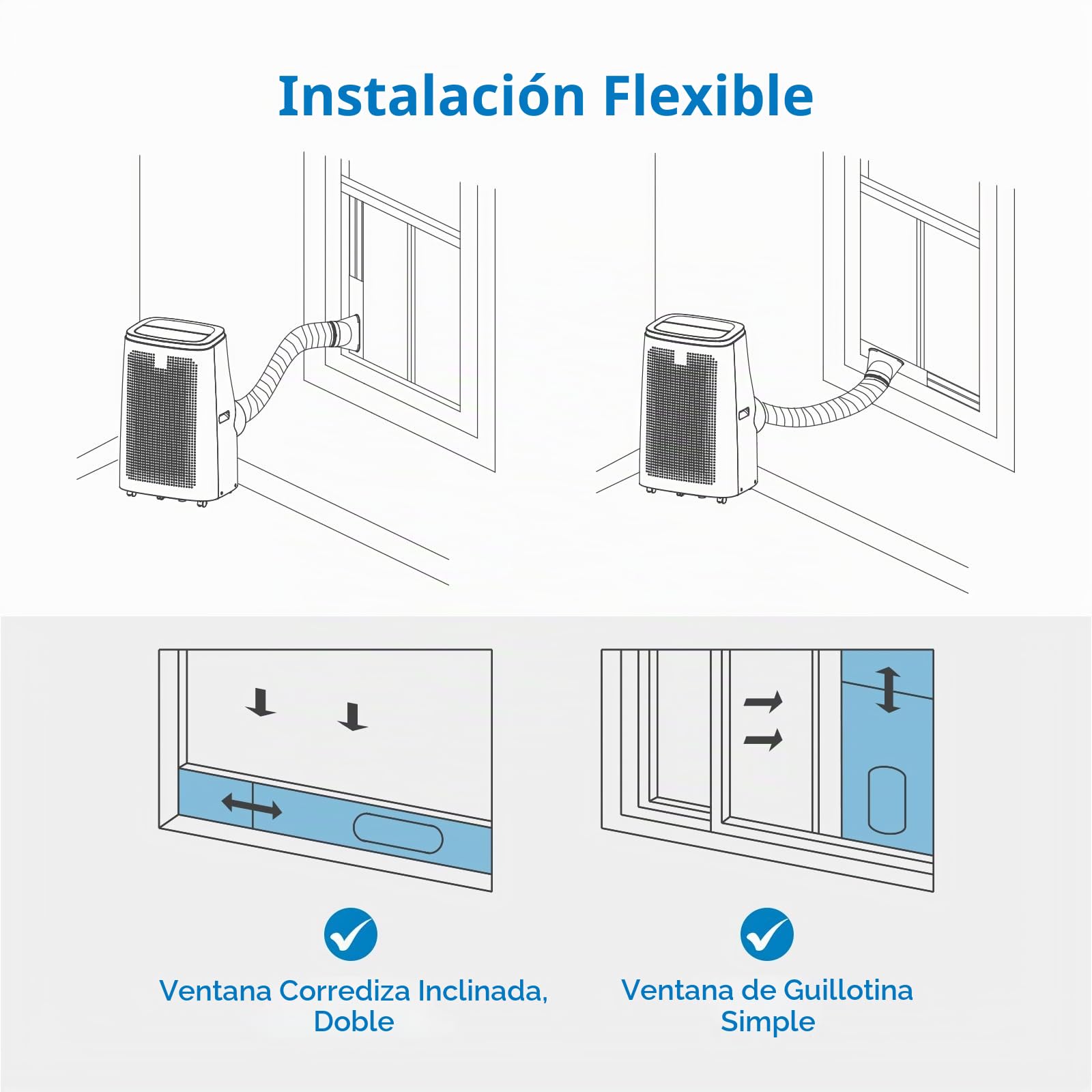GarveeLife - Aire acondicionado portátil, 14.000 BTU para habitaciones de hasta 750 pies cuadrados, unidad de CA compacta inteligente 4 en 1 con enfriamiento, temporizador de 24 horas