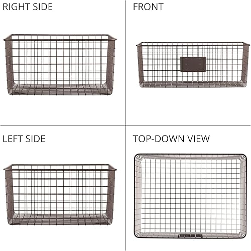 Miniatura 7 de mDesign - Canasta de rejilla de metal para organizar y almacenar alimentos, paquete de 4 unidades