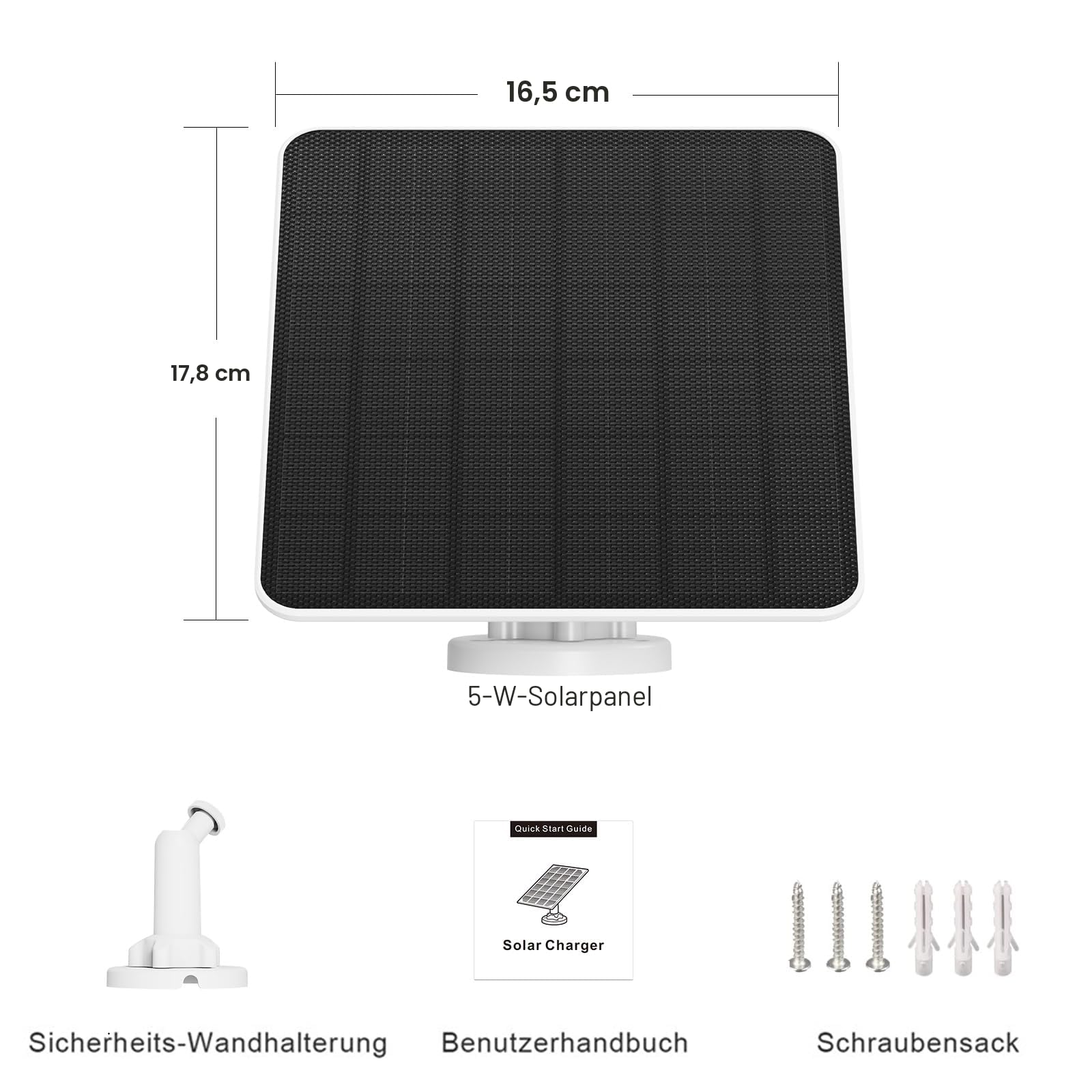 Solarpanel für Ring Kamera, 5W Kamera solarpanel Ladegerät für Ring Stick Up Cam/Pro Batterie, Spotlight Cam/Plus/Pro, Wyze Batterie Cam Pro, Solar für Kamera mit 9.8ft Kabel, 3 Pack