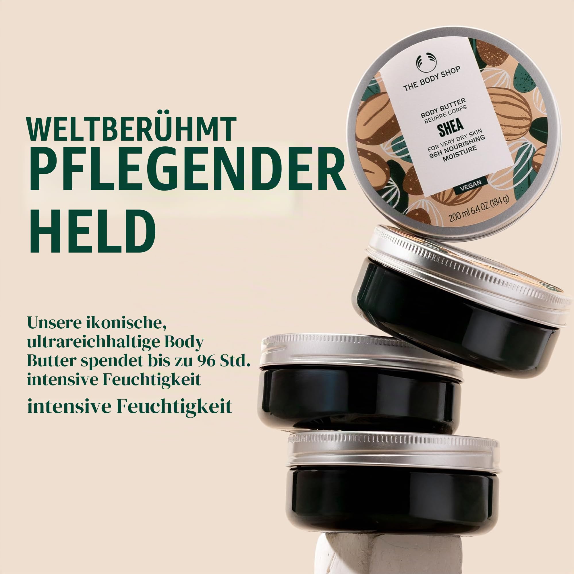The Body Shop Shea Body Butter/Körperbutter für Sehr Trockene Haut große 400ml