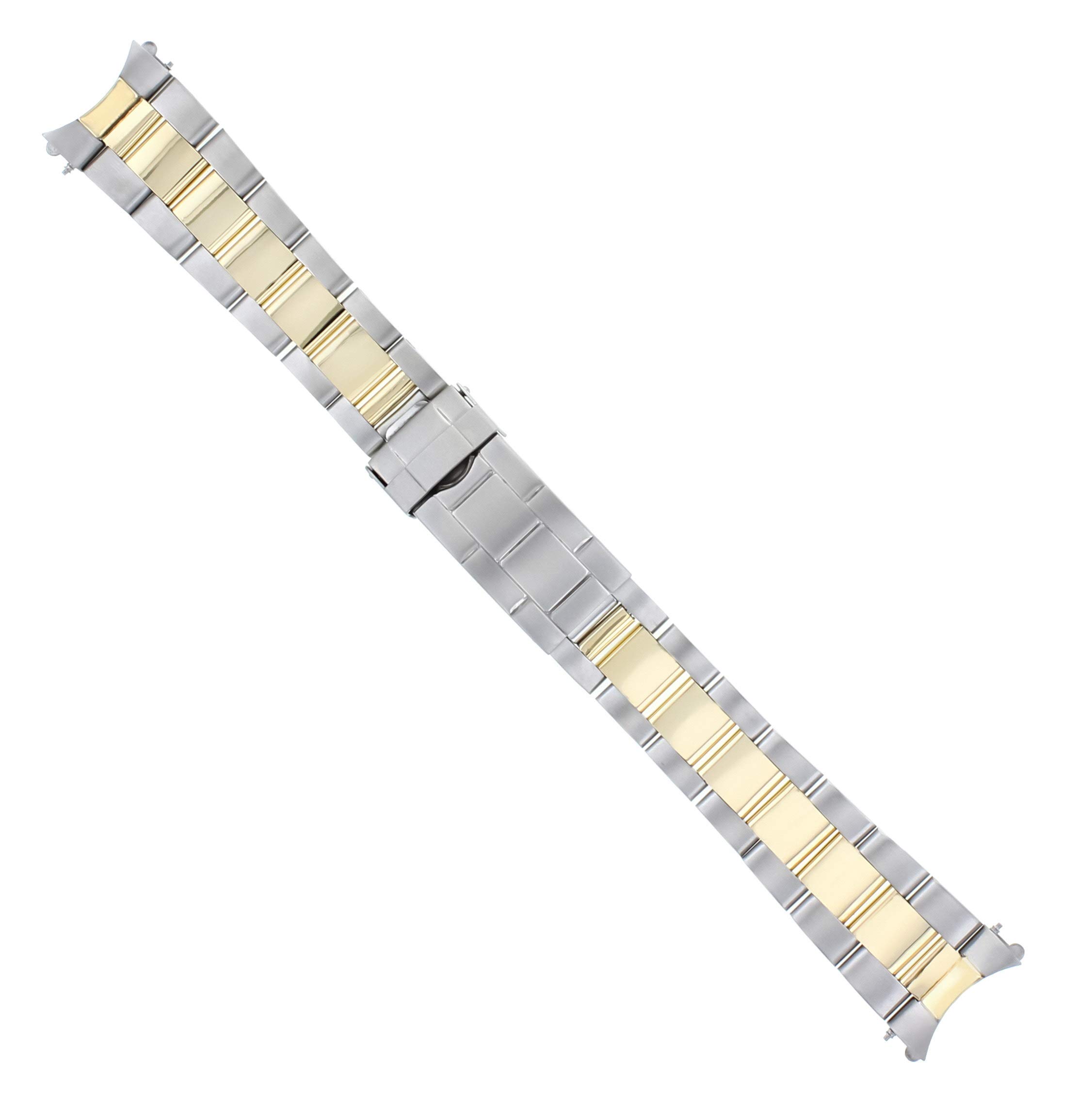 18K/Ss Two Tone Oyster Watch Band Strap Compatible with Rolex GMT Master 2 16713