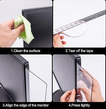 2 Pcs Computer Monitor Memo Board for Frameless Monitors,11.8 X 3.15 Inch Monitor Sticky Note Holder Computer Monitor Message Board for No Edge Monitors