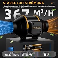 QiCrafe 100mm Intelligens Csatornaventilátor Távirányítóval, Hőmérséklet és Páratartalom Szabályozás 4