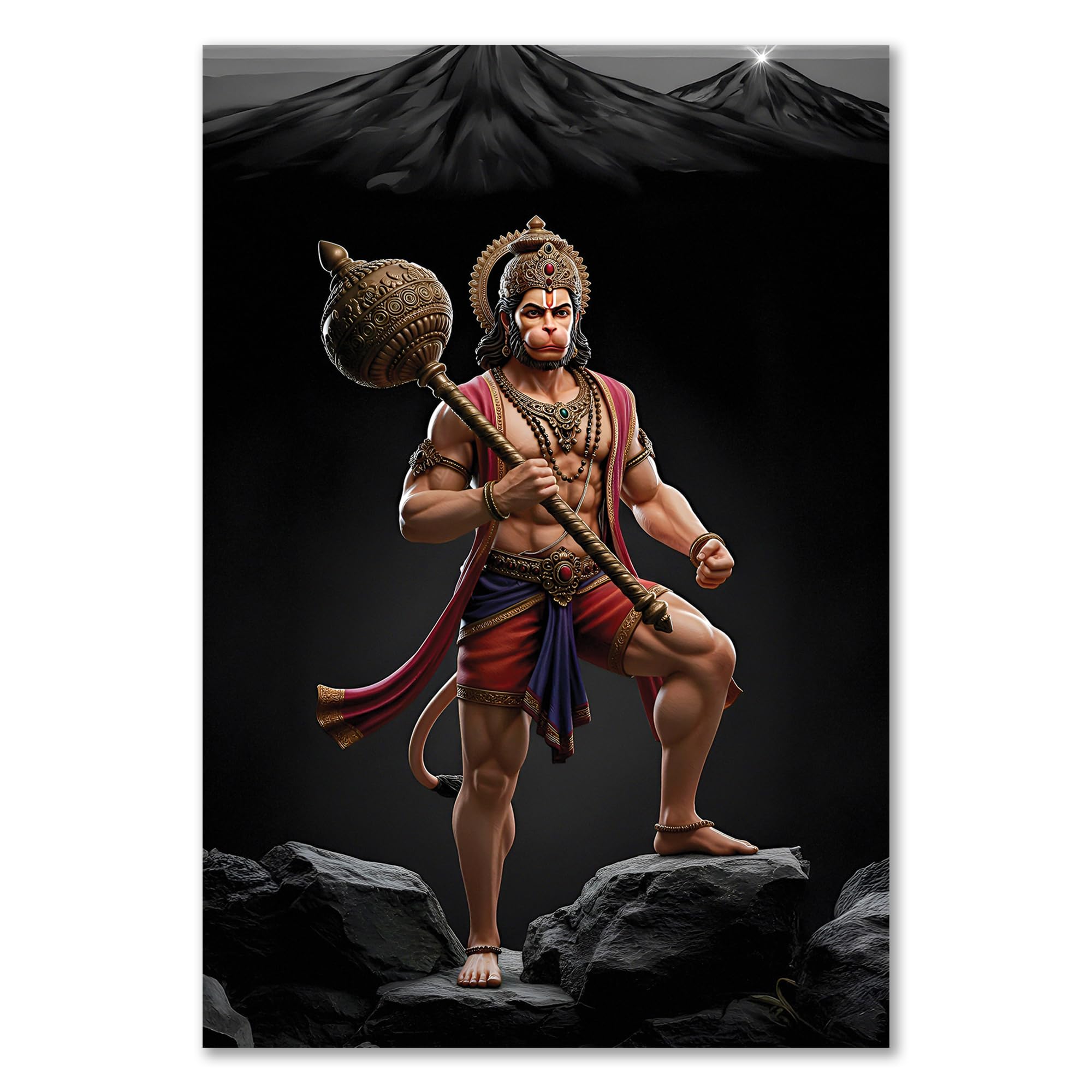 Lord Hanuman Poster - Bajrangbali Art -15 Lord Hanuman Poster - Bajrangbali Art -15