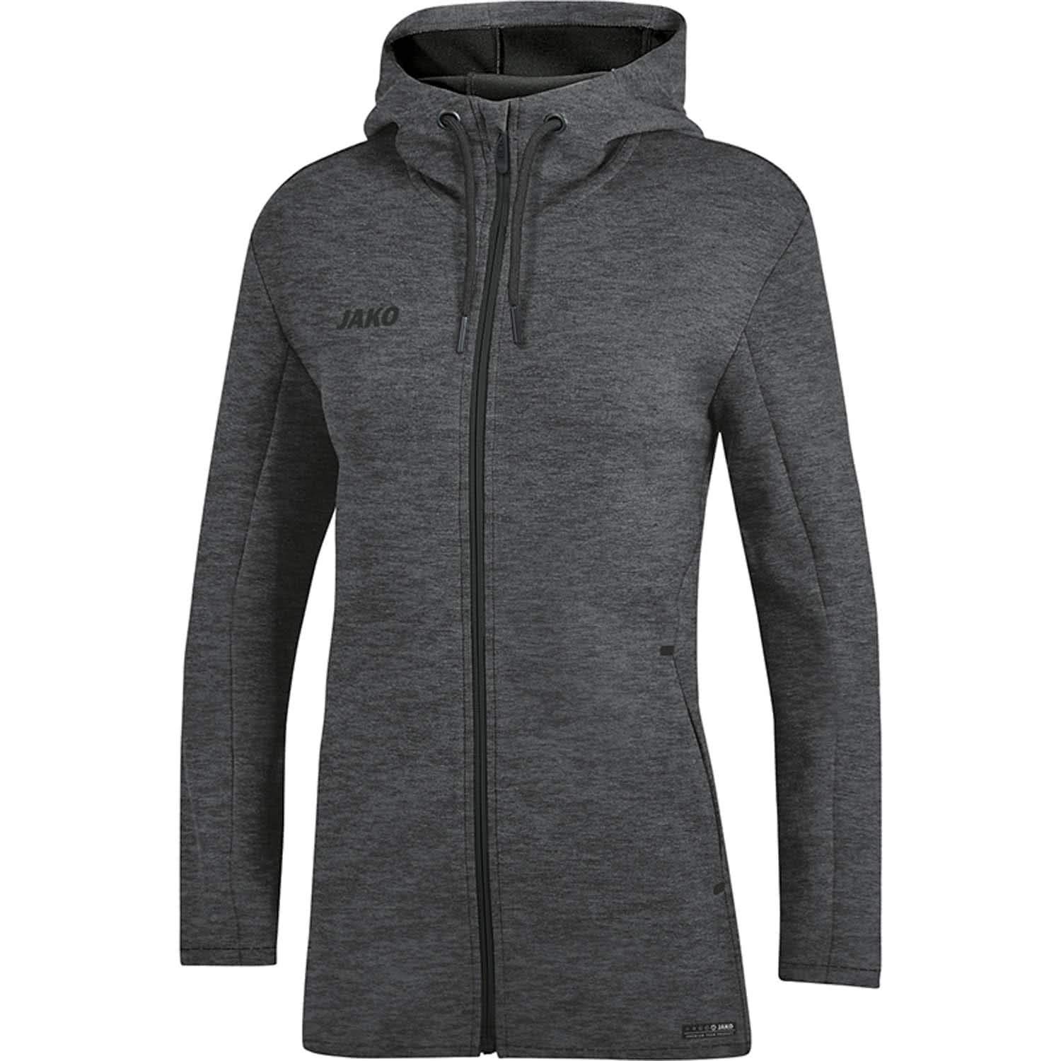 JAKO Women's Premium Basics Kapuzenjacke Hooded Jacket, Mottled Light Grey, 34 (EU)