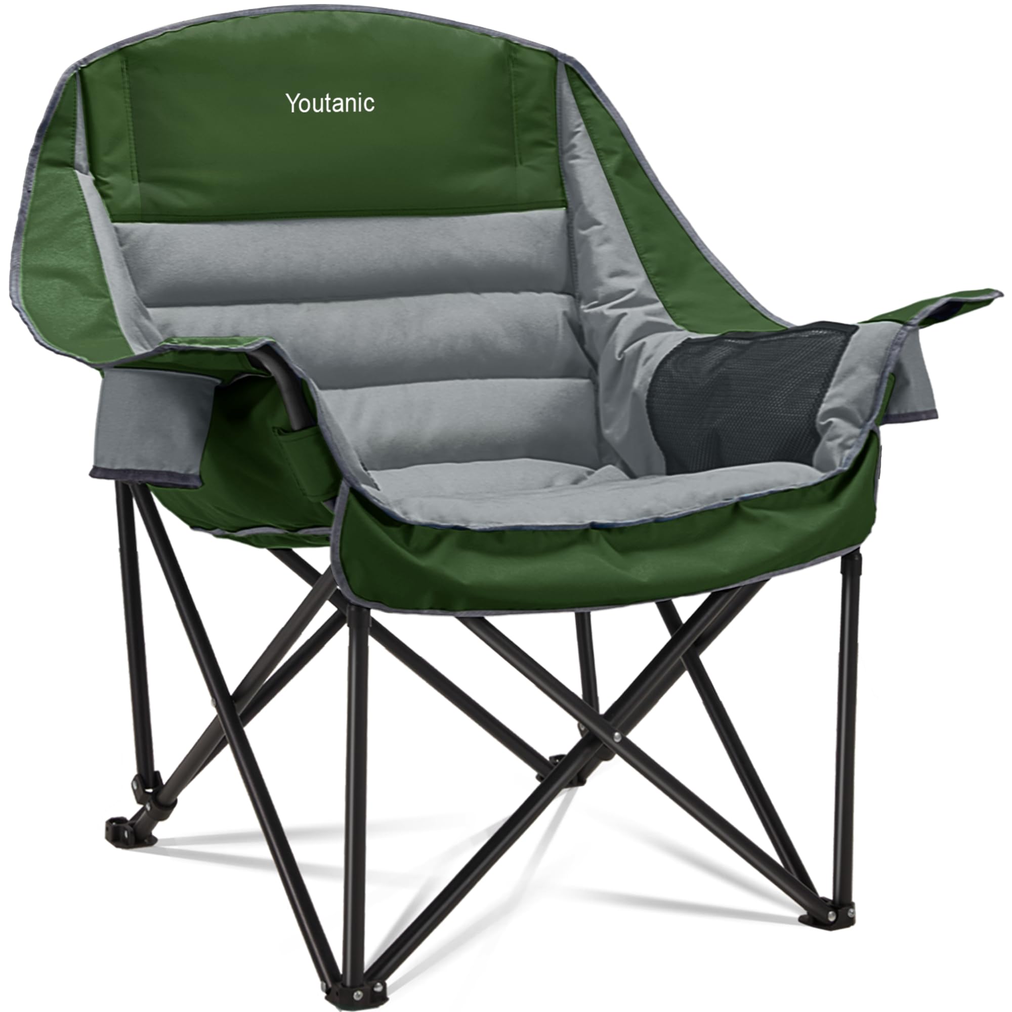 Oversized Camping Chair, Portable Folding Camping Chairs with Side Pocket, Cup Holder and Carry Bag, Heavy Duty Outdoor Camping Chairs for Adults, Fishing, Sports, Trip, up to 400lbs, Style 7