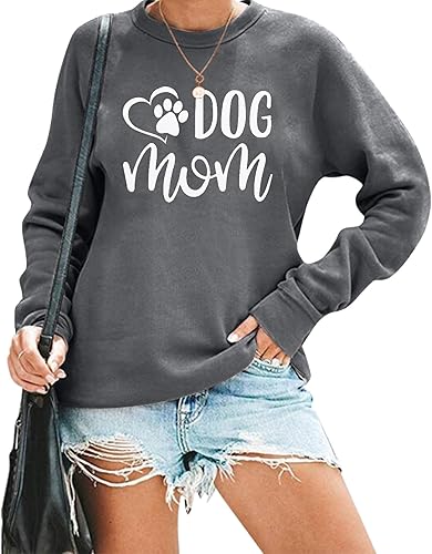 VILOVE Sudadera con estampado de pata de perro para mujer, sudadera con estampado de patas de perro, sudadera divertida con gráficos divertidos para