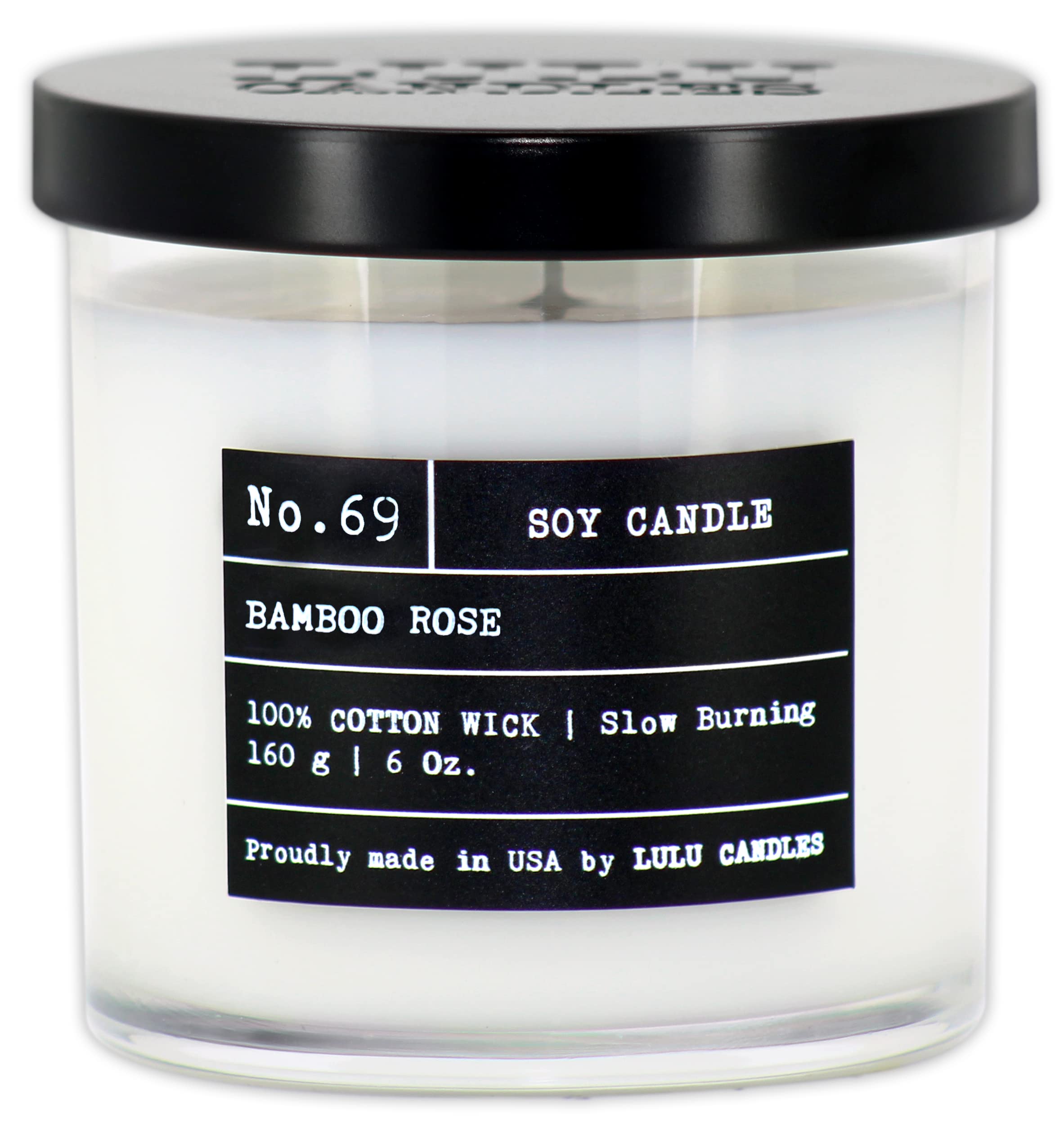 Lulu Candles | Bamboo Rose | Luxury Scented Soy Jar Candle | Hand Poured in The USA | Highly Scented & Long Lasting- 6 Oz.