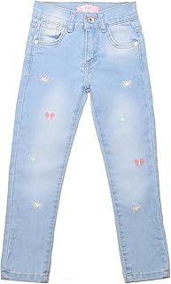A&B Girls Jeans Butterflies 9 Years Light Blue