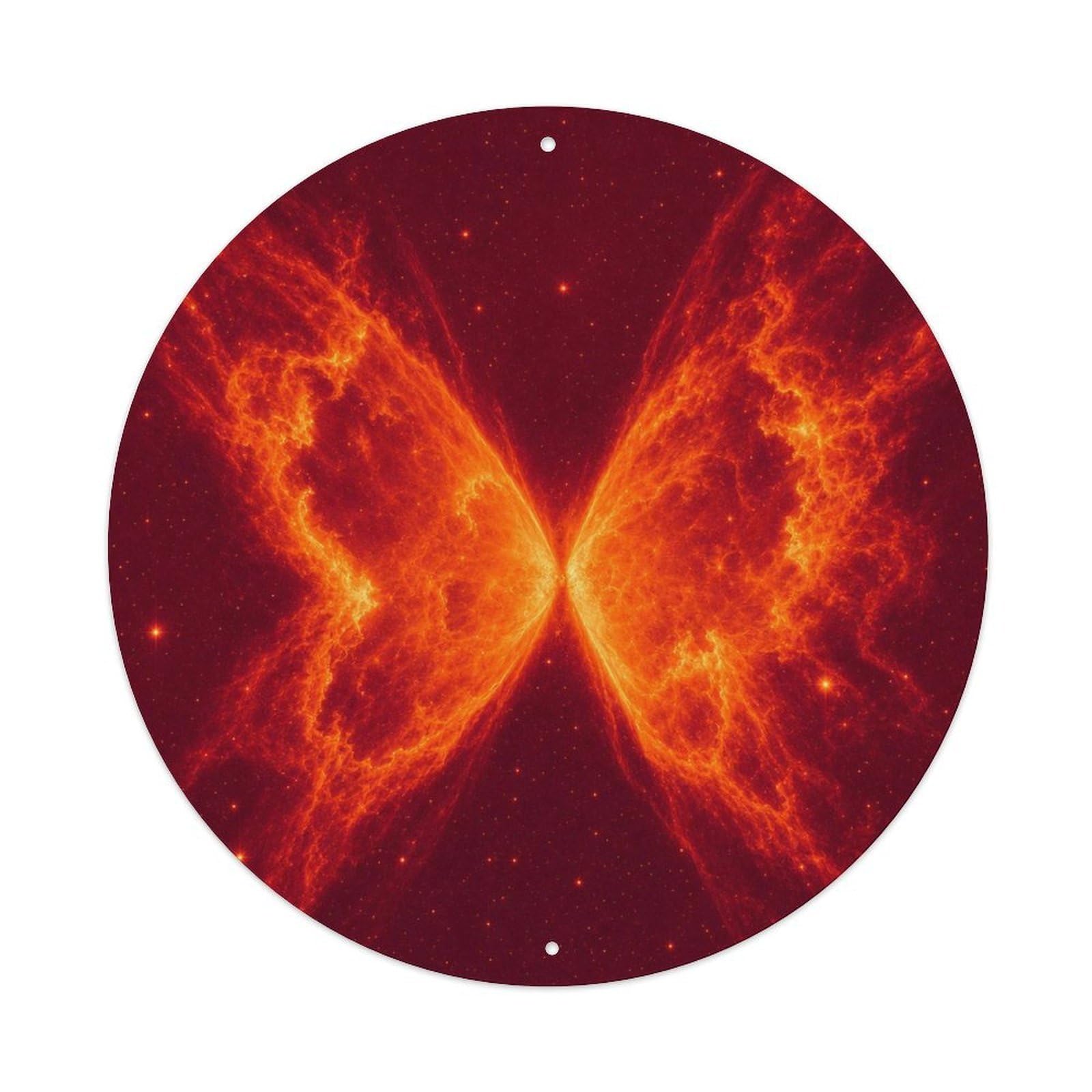 Okngb Style Astral Ngc 6302 Butterfly Nebula Astronomy Study Orbit Metal Tin Sign Plaque Wall Decor For Cafe, Man Cave, Club Bar, Office, Home Garden Round Metal Poster 8X8inch