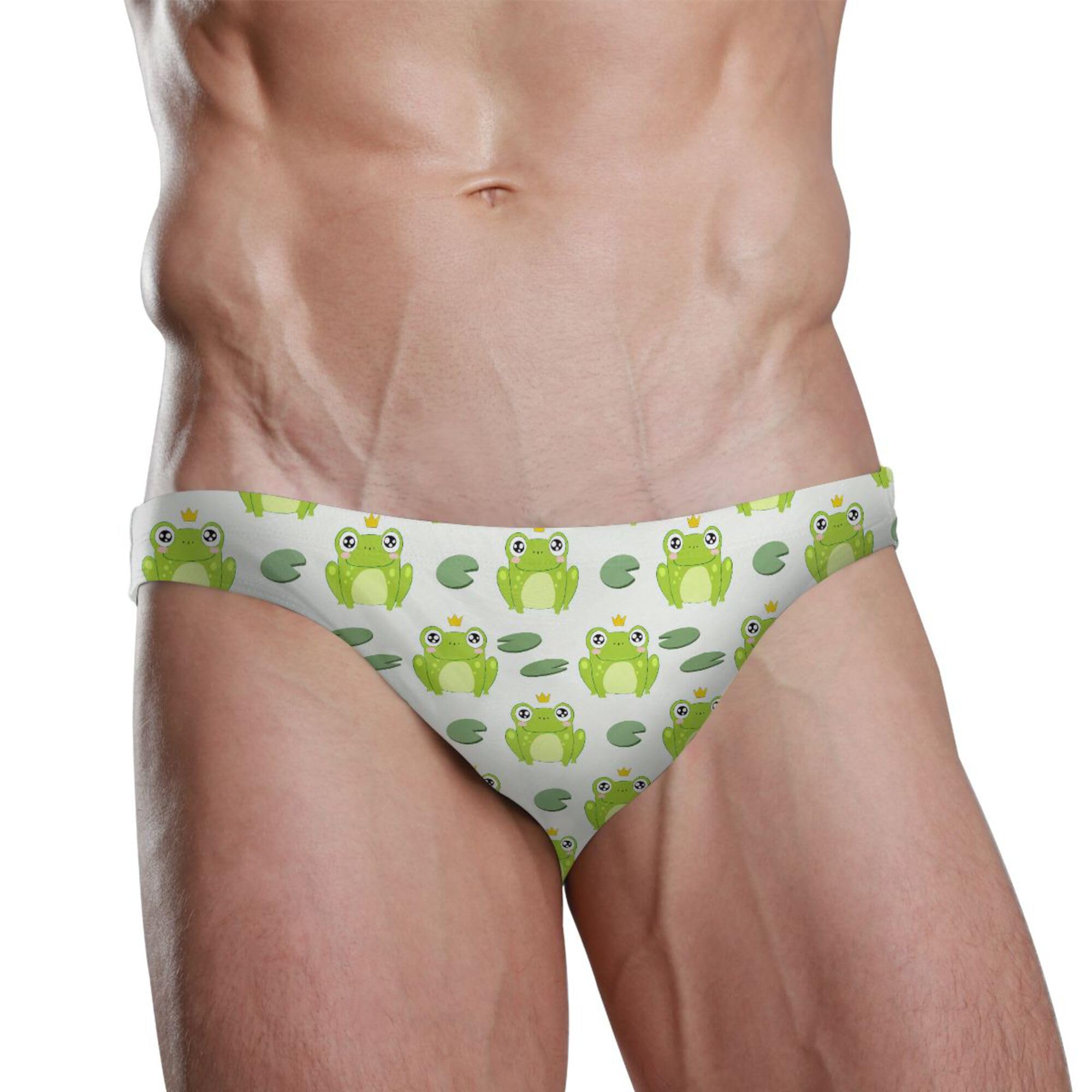 S Husky Cute Frog Swim Briefs for Men Bikini Swimwear Boys Short XXL B0404124