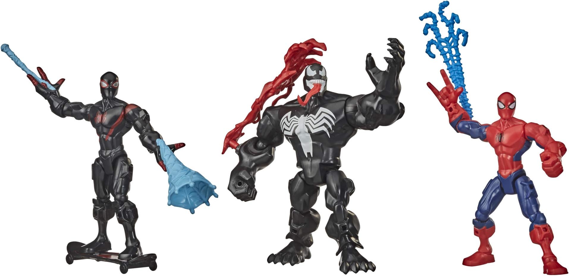 Super Hero Mashers Web-Slinging Collection Pack with Spiderman, Venom and Miles Morales (Amazon Exclusive)