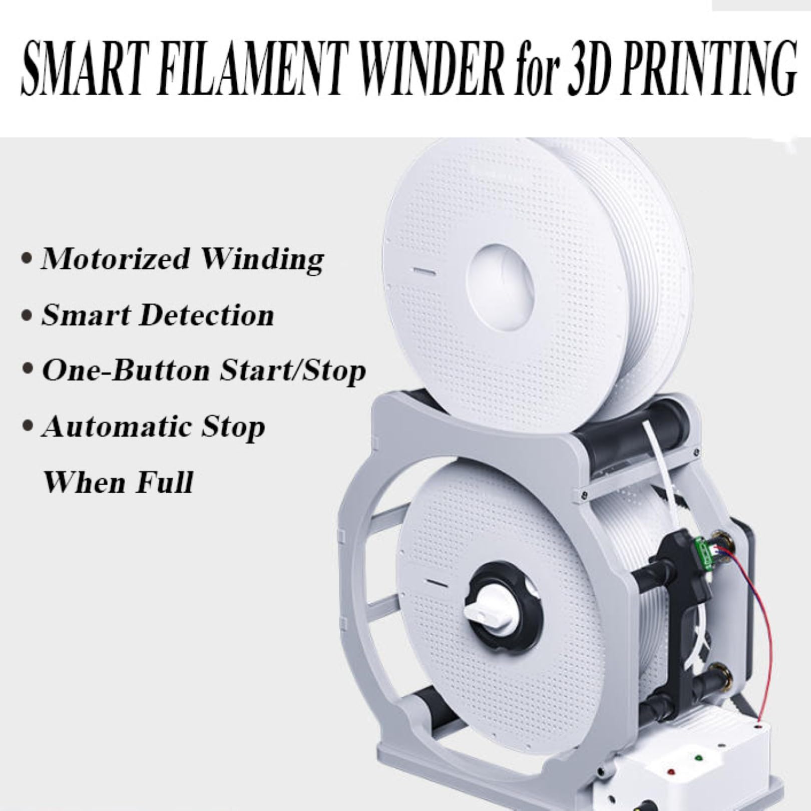 Auto 3D Filament Respooler, Automatische Respooling Maschine mit Smart Start & Stop Funktion Elektrischer Spulenaufwickler für 1 kg Spulen