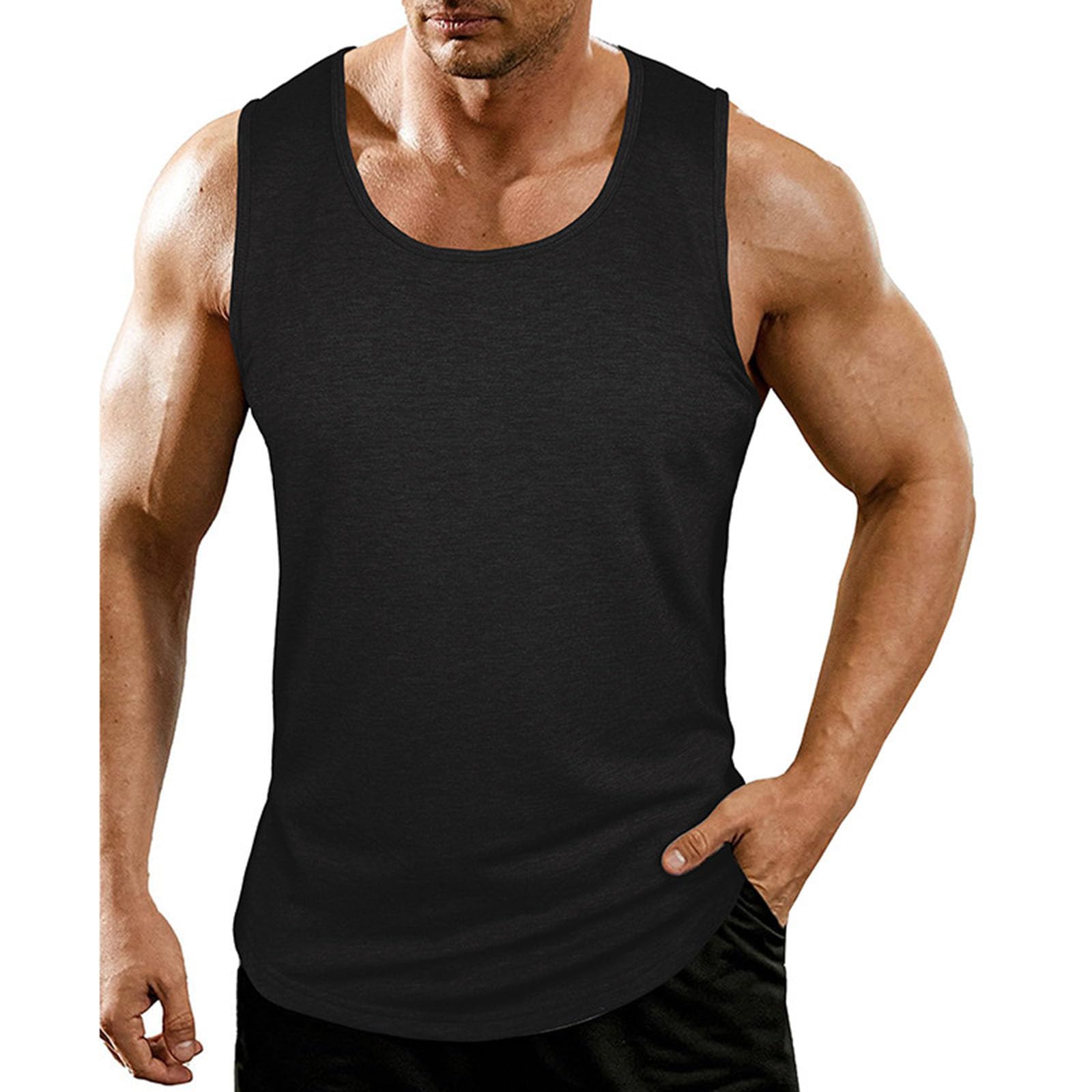 Mens Vests Sleeveless Tshirt for Adult UK Summer T-Shirt Fitness T Shirt Muscle Tee Basketball Vests Workout Activewear Sleeveless Tank Top Easy Care Workwear Basic Wear Classic Clothes Sportswear