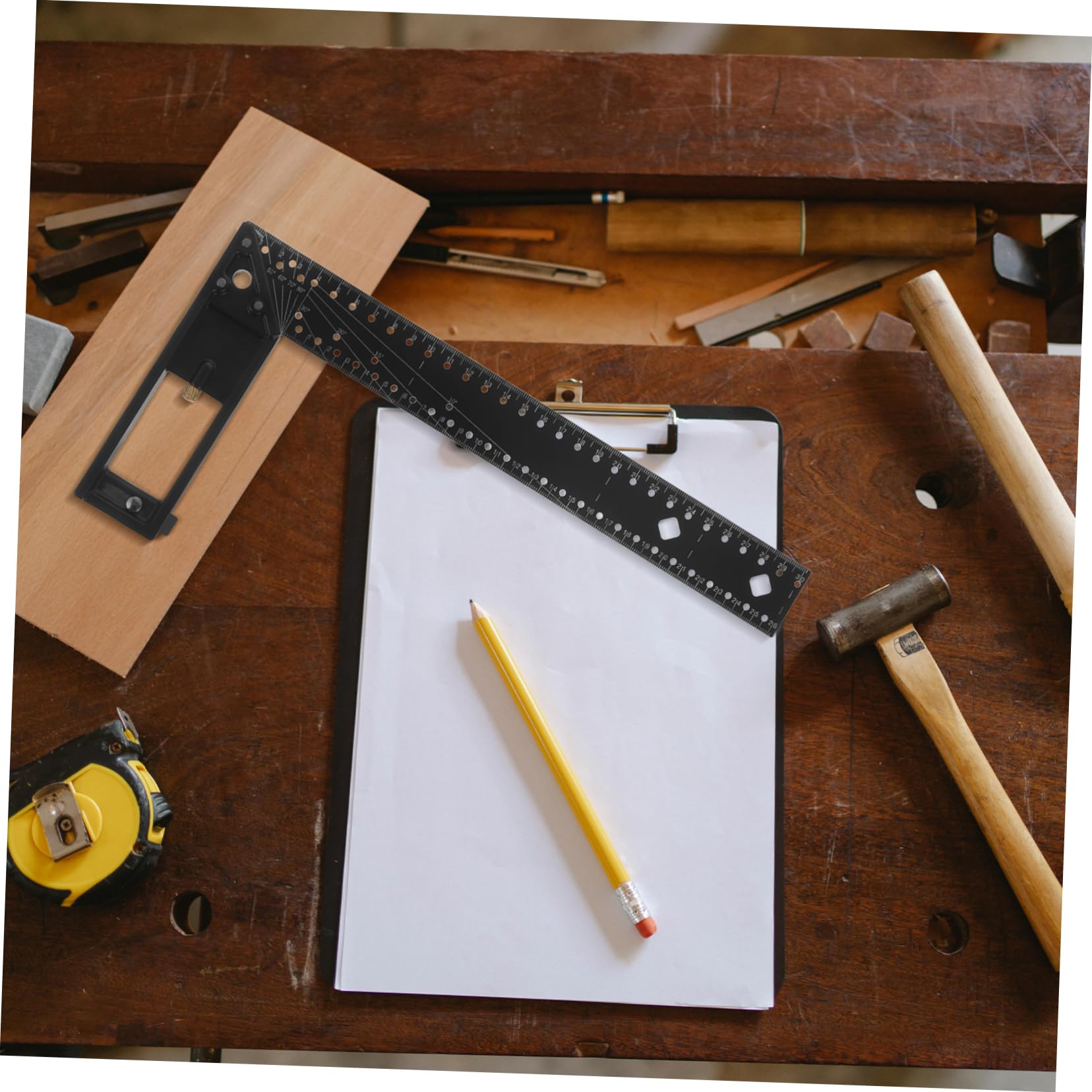 Mehrwinkel Präzisionslineal aus Verstellbar Aluminiumlegierung 45° Messlineal Verschiebbares Kombinationsdesign für Holzbearbeitung und Bau