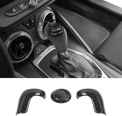 Miniatura 6 de CheroCar Para Camaro Cubierta de la perilla de la palanca de cambios Accesorios interiores para Chevrolet Camaro 2016-2025 (fibra de carbono)