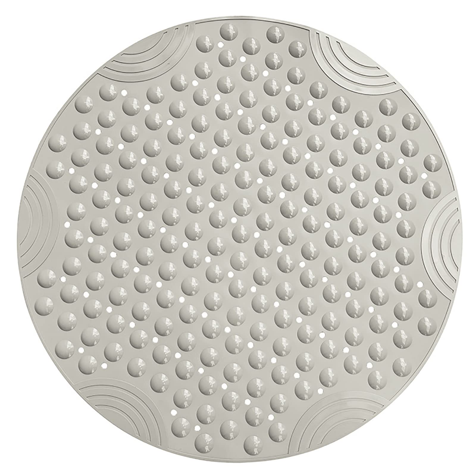 Tapis de bain 65x65 cm kaki haut de gamme antidérapant et confortable pour douche moderne