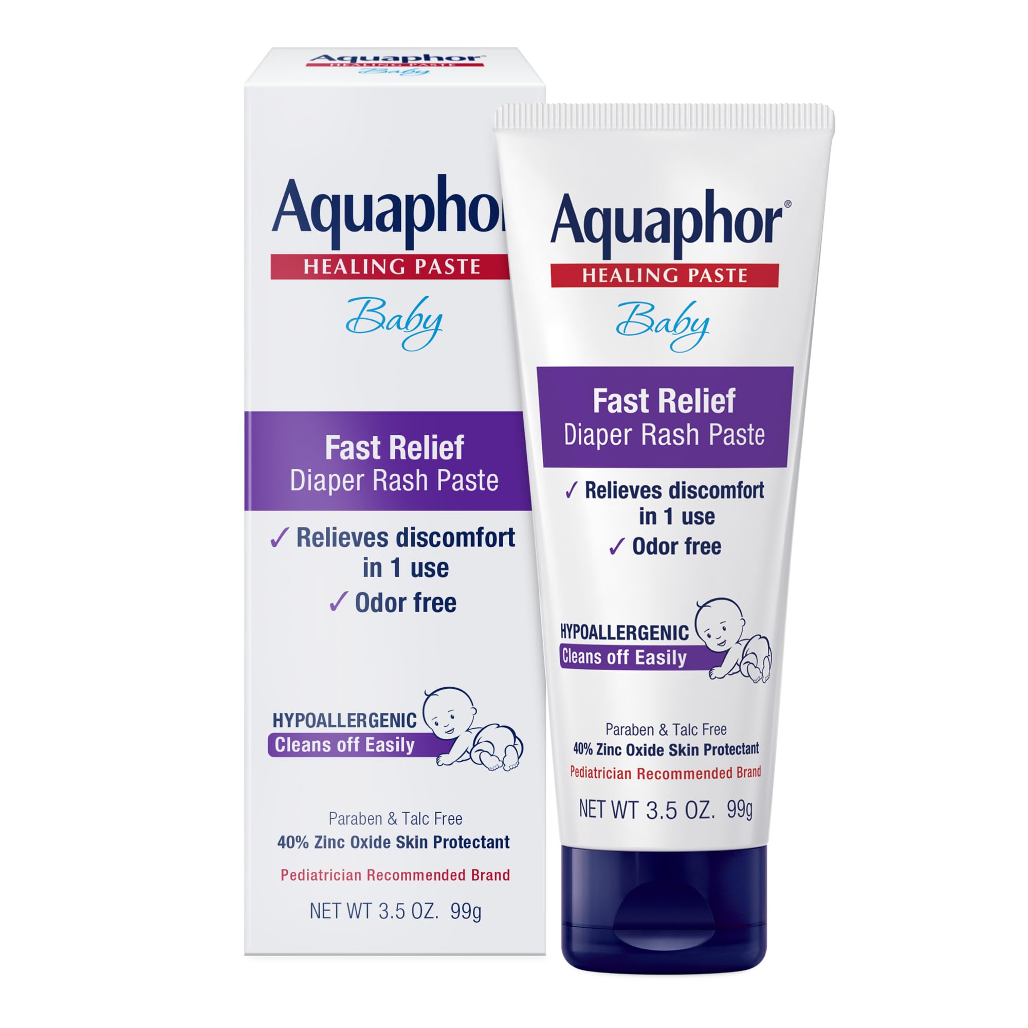 Aquaphor Baby Diaper Rash Paste - For Serious Diaper Rash and Flare-ups - 3.5 Oz. Tube 99gm-image-18