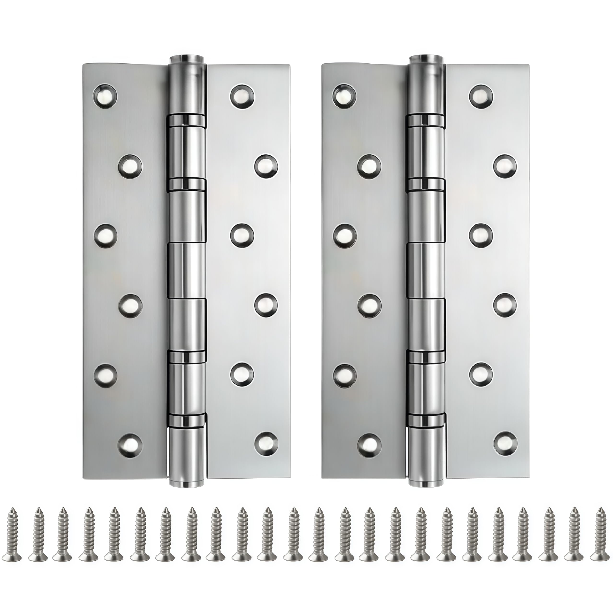 2 Pack Duty Stainless Steel Casement Hinges 304# 8 Inch 3.5mm Thick Silver