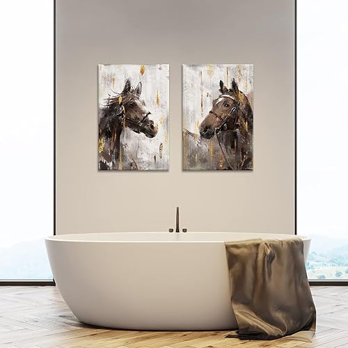 Miniatura 4 de Apicoture Arte de pared - Pintura de retrato de caballo, impresión artística rústica, impresiones en lienzo enmarcadas, 16 x 24 pulgadas, decoración