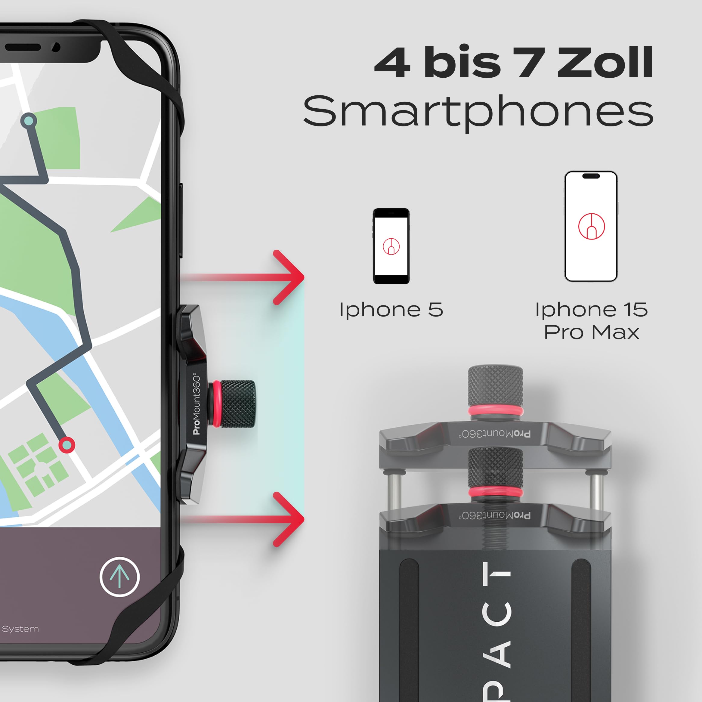 LUQ Telefoonhouder Fiets Universeel - Fiets Telefoonhouder Scooter En Buggy 360 Draaibaar Telefoon Houder Fiets Siliconen Zwart
